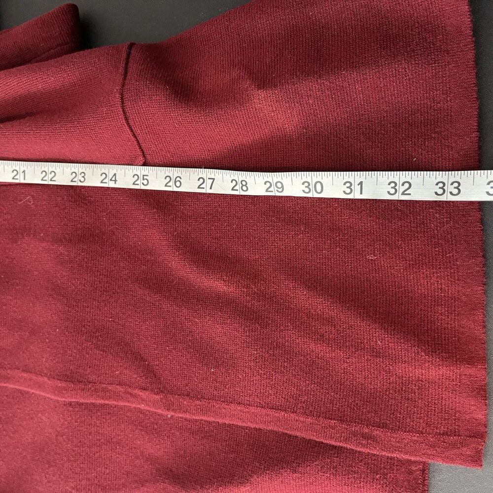 J Crew Red Burgundy Open Front Cardigan Wool Blend Medium - Picture 7 of 7